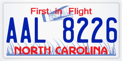 NC license plate AAL8226