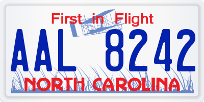 NC license plate AAL8242