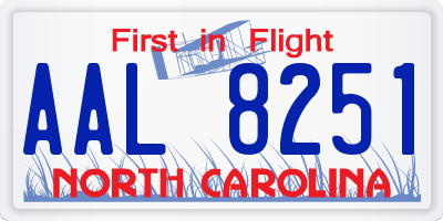 NC license plate AAL8251