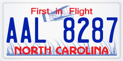 NC license plate AAL8287
