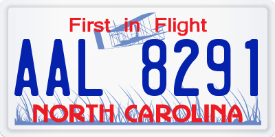 NC license plate AAL8291