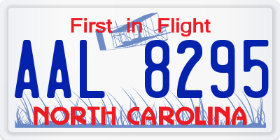 NC license plate AAL8295