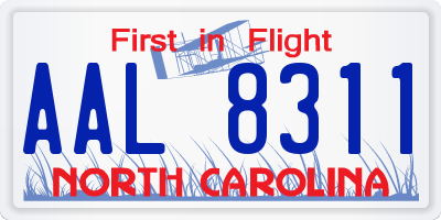 NC license plate AAL8311