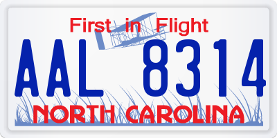 NC license plate AAL8314