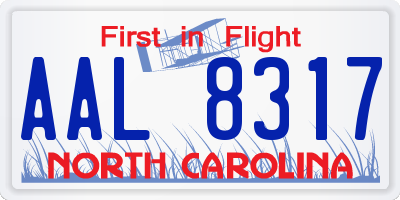 NC license plate AAL8317