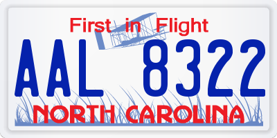 NC license plate AAL8322