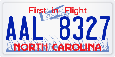 NC license plate AAL8327