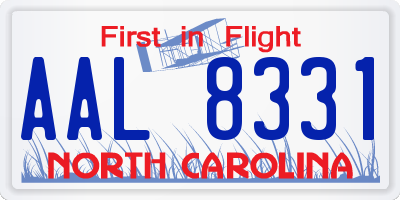 NC license plate AAL8331