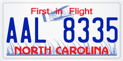 NC license plate AAL8335