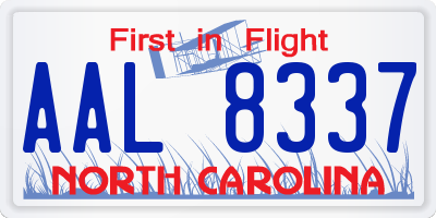 NC license plate AAL8337