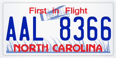 NC license plate AAL8366