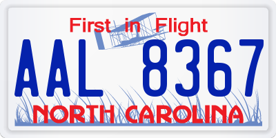 NC license plate AAL8367