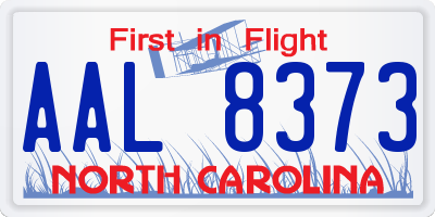 NC license plate AAL8373