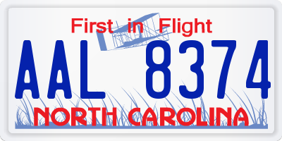 NC license plate AAL8374