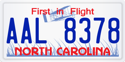 NC license plate AAL8378