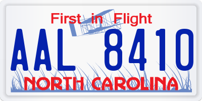 NC license plate AAL8410