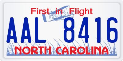 NC license plate AAL8416