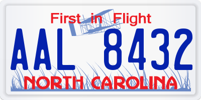 NC license plate AAL8432