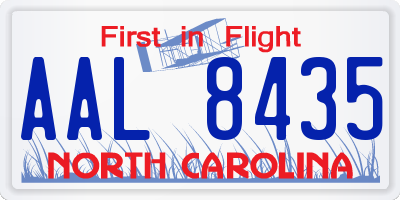 NC license plate AAL8435