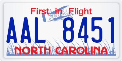NC license plate AAL8451