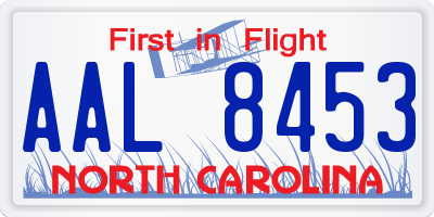 NC license plate AAL8453