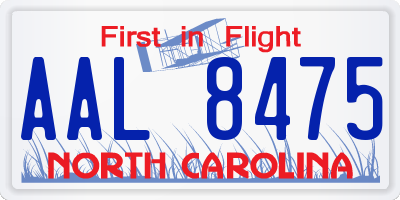 NC license plate AAL8475