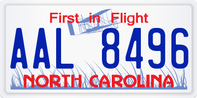NC license plate AAL8496