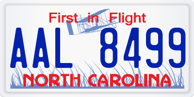 NC license plate AAL8499