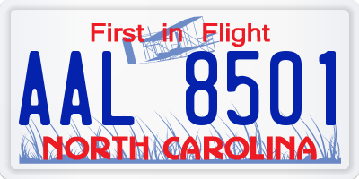 NC license plate AAL8501