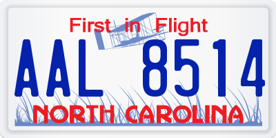 NC license plate AAL8514