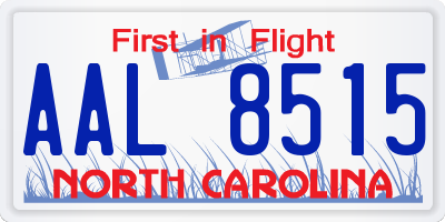 NC license plate AAL8515