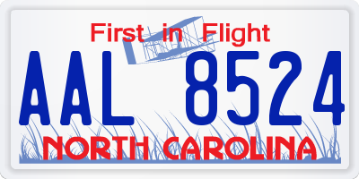 NC license plate AAL8524