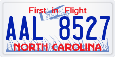 NC license plate AAL8527