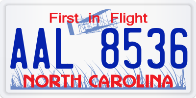 NC license plate AAL8536