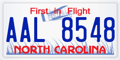 NC license plate AAL8548