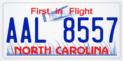 NC license plate AAL8557