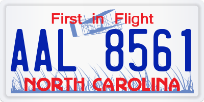 NC license plate AAL8561