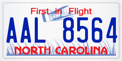 NC license plate AAL8564