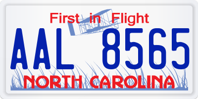 NC license plate AAL8565