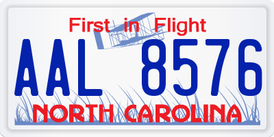 NC license plate AAL8576