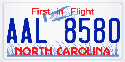 NC license plate AAL8580