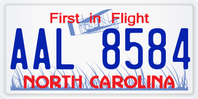 NC license plate AAL8584