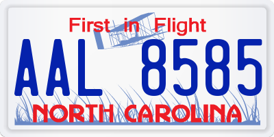 NC license plate AAL8585