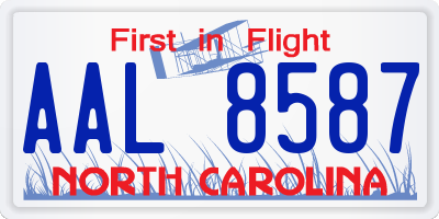 NC license plate AAL8587