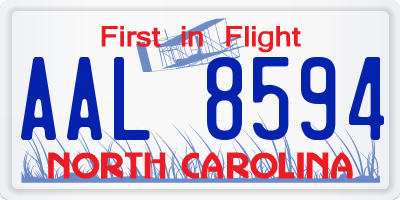 NC license plate AAL8594