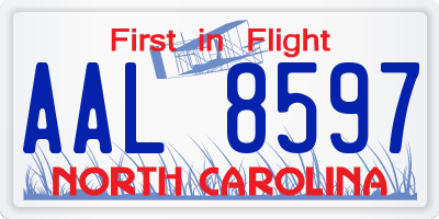 NC license plate AAL8597