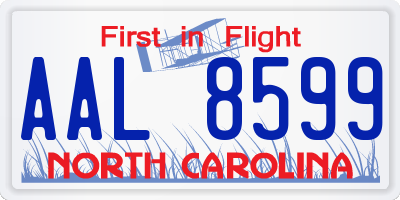 NC license plate AAL8599