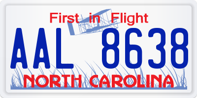 NC license plate AAL8638