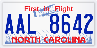 NC license plate AAL8642