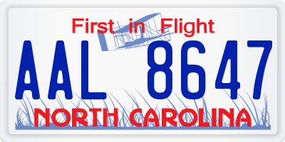 NC license plate AAL8647